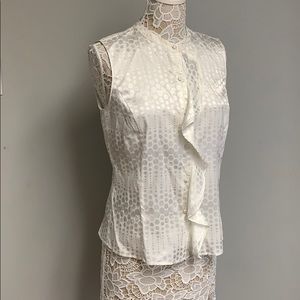 TAHARI silky ivory top